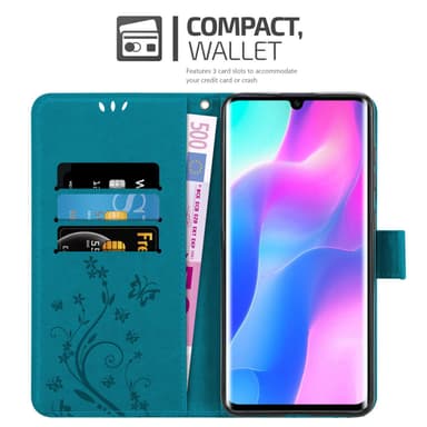 Xiaomi Mi NOTE 10 LITE lommebokdeksel Blomster (Blå)
