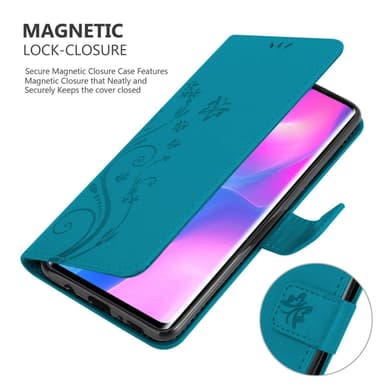 Xiaomi Mi NOTE 10 LITE lommebokdeksel Blomster (Blå)