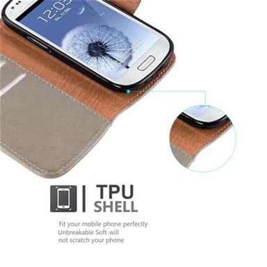 Samsung Galaxy S3 MINI lommebokdeksel etui (brun)