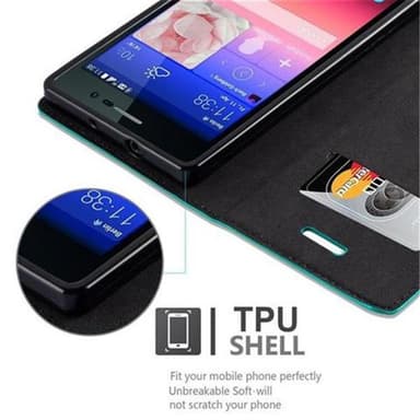 Huawei ASCEND P7 lommebokdeksel case (turkis)