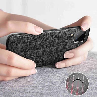 Samsung Galaxy A12 / M12 Deksel Kunstskinn (svart)