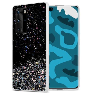 Huawei P40 PRO / P40 PRO+ Silikondeksel Glitter (Svart)