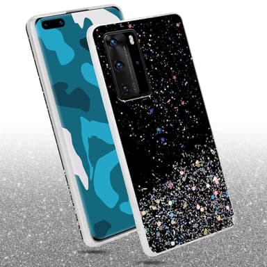 Huawei P40 PRO / P40 PRO+ Silikondeksel Glitter (Svart)