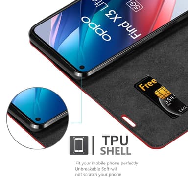 Oppo FIND X3 LITE lommebokdeksel case (rød)