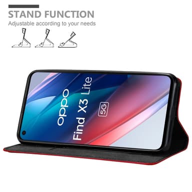 Oppo FIND X3 LITE lommebokdeksel case (rød)