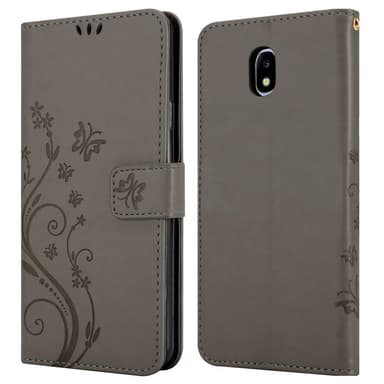 Samsung Galaxy J5 2017 lommebokdeksel Blomster (grå)