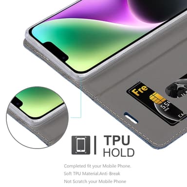iPhone 14 lommebokdeksel etui (blå)