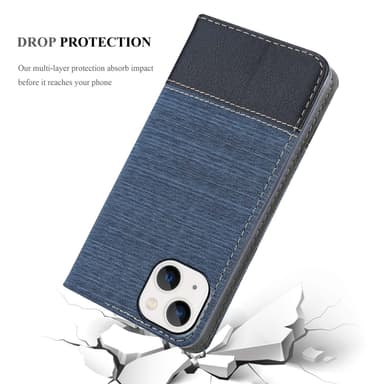 iPhone 14 lommebokdeksel etui (blå)