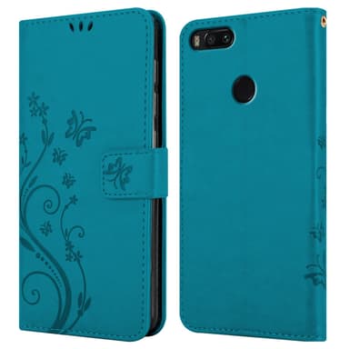 Xiaomi Mi A1 / Mi 5X lommebokdeksel Blomster (blå)