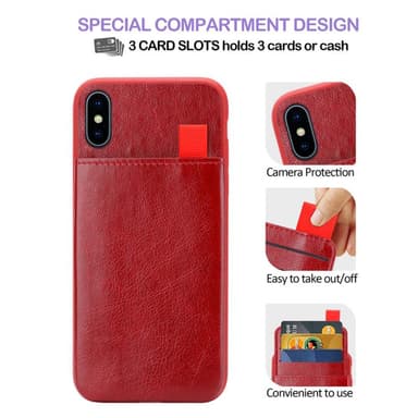 iPhone X / XS Deksel Kunstskinn (rød)