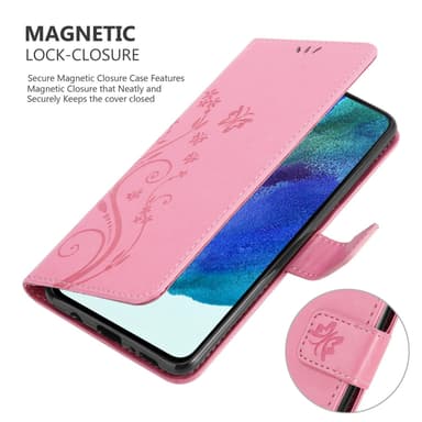 Samsung Galaxy S22 PLUS lommebokdeksel Blomster (rosa)