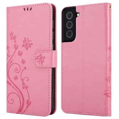 Samsung Galaxy S22 PLUS lommebokdeksel Blomster (rosa)