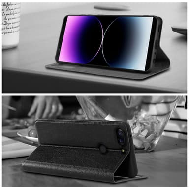 OnePlus 5T lommebokdeksel cover (svart)