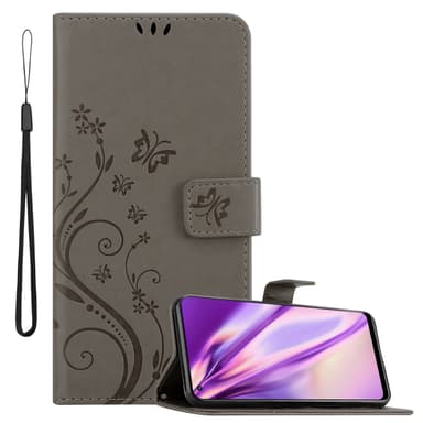 Realme 9 4G / 9 PRO+ lommebokdeksel Blomster (grå)