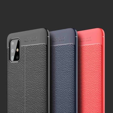 Samsung Galaxy A71 4G Deksel Kunstskinn (svart)