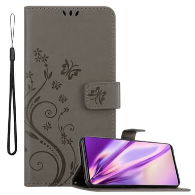 Oppo FIND X3 PRO lommebokdeksel Blomster (grå)