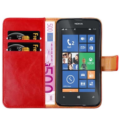 Nokia Lumia 520 / 521 lommebokdeksel etui (rød)