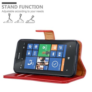 Nokia Lumia 520 / 521 lommebokdeksel etui (rød)