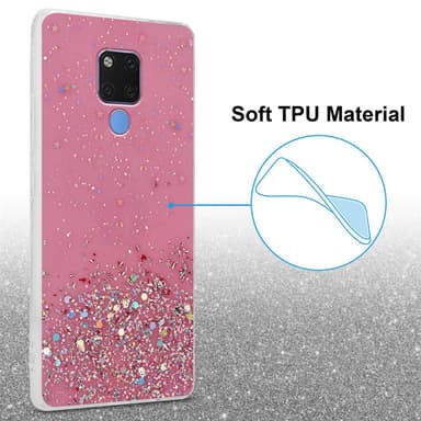 Huawei MATE 20 Silikondeksel Glitter (rosa)