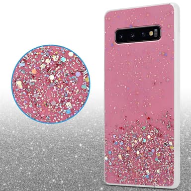 Samsung Galaxy S10 PLUS Silikondeksel Glitter (rosa)