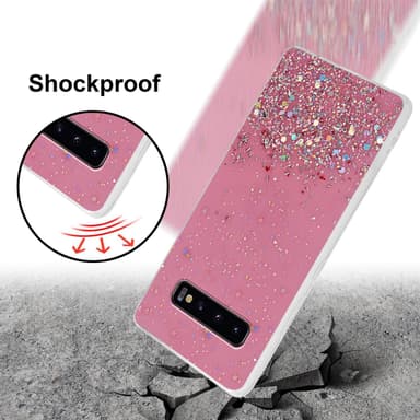 Samsung Galaxy S10 PLUS Silikondeksel Glitter (rosa)