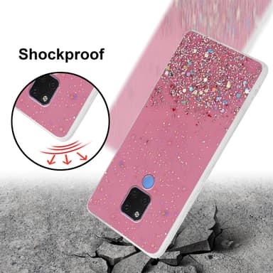 Huawei MATE 20 Silikondeksel Glitter (rosa)