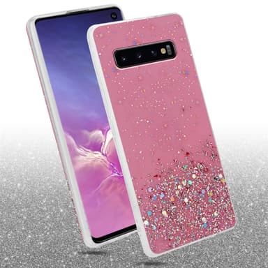 Samsung Galaxy S10 PLUS Silikondeksel Glitter (rosa)