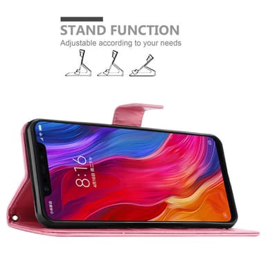 Xiaomi Mi 8 lommebokdeksel Blomster (rosa)