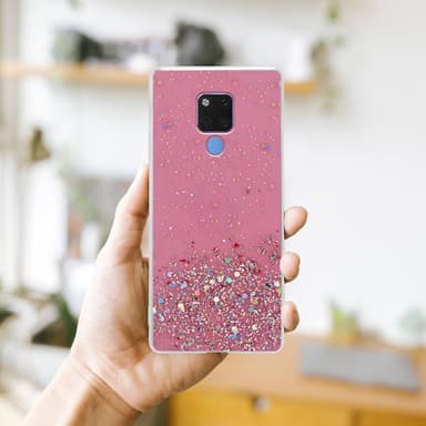 Huawei MATE 20 Silikondeksel Glitter (rosa)
