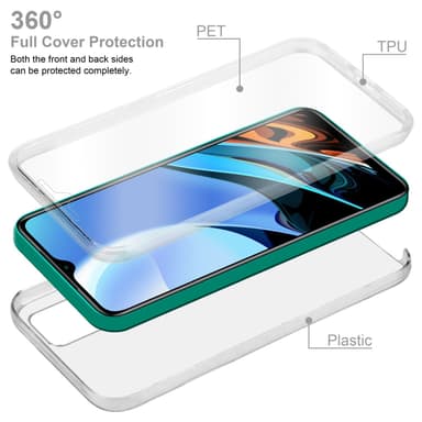 Xiaomi RedMi 9T Deksel 360 Case Cover (gjennomsiktig)