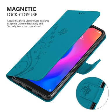 Xiaomi RedMi NOTE 6 PRO lommebokdeksel Blomster (blå)