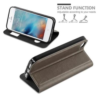 iPhone 5 / 5S / SE 2016 lommebokdeksel cover (brun)