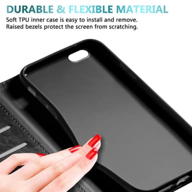 iPhone 6 PLUS / 6S PLUS lommebokdeksel etui (svart)