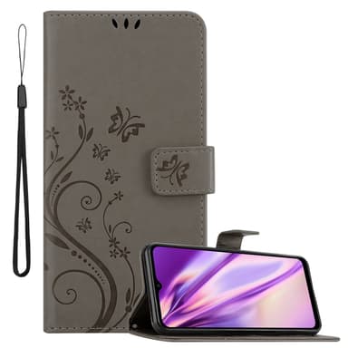 Samsung Galaxy M23 5G lommebokdeksel Blomster (grå)