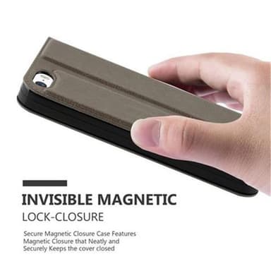 iPhone 5 / 5S / SE 2016 lommebokdeksel cover (brun)