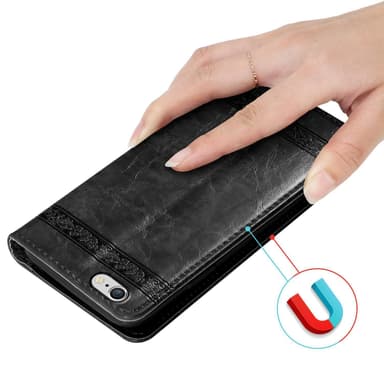 iPhone 6 PLUS / 6S PLUS lommebokdeksel etui (svart)