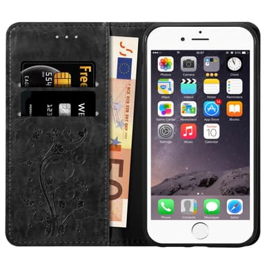 iPhone 6 PLUS / 6S PLUS lommebokdeksel etui (svart)