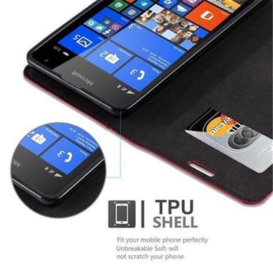Nokia Lumia 535 lommebokdeksel case (rød)