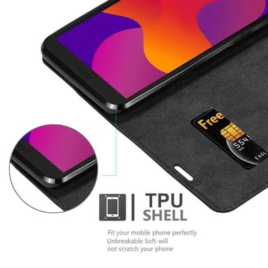 Honor 9S / Huawei Y5P lommebokdeksel case (svart)