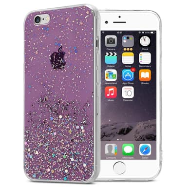 iPhone 6 / 6S Silikondeksel Glitter (lilla)
