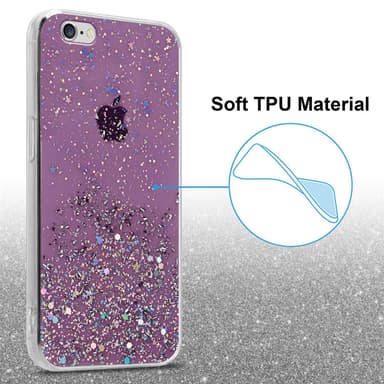 iPhone 6 / 6S Silikondeksel Glitter (lilla)