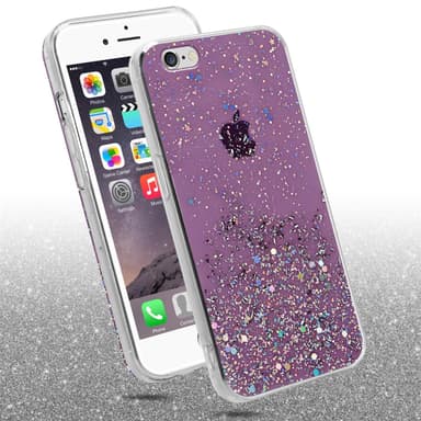 iPhone 6 / 6S Silikondeksel Glitter (lilla)