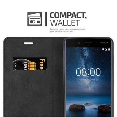 Nokia 8 2017 lommebokdeksel case (svart)