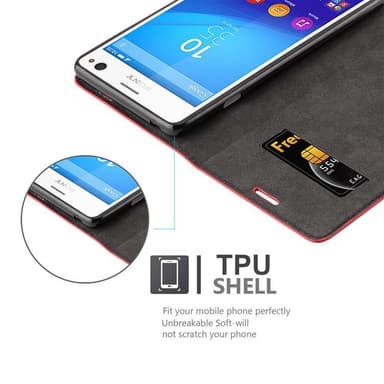 Sony Xperia C4 lommebokdeksel case (rød)