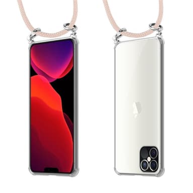 iPhone 12 PRO MAX Deksel med Halskjede (rosa)
