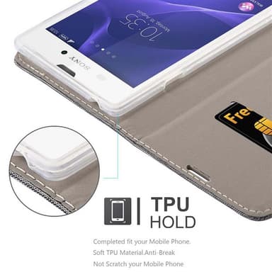 Sony Xperia T3 lommebokdeksel etui (grå)