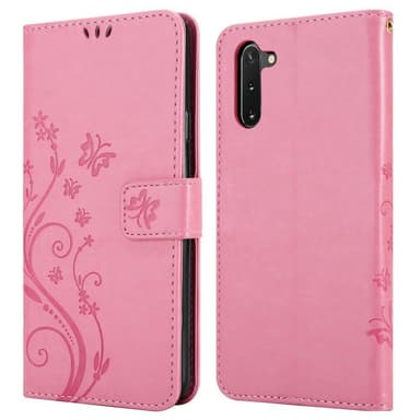 Samsung Galaxy NOTE 10 lommebokdeksel Blomster (rosa)