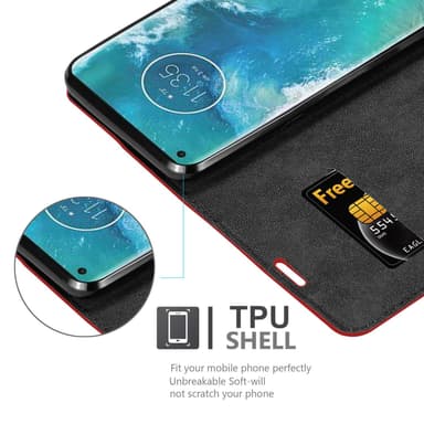 Motorola EDGE+ lommebokdeksel case (rød)