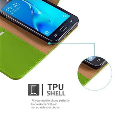 Samsung Galaxy J1 2016 lommebokdeksel etui (grønn)