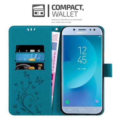 Samsung Galaxy J5 2017 lommebokdeksel Blomster (blå)